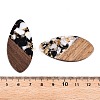 Transparent Resin and Walnut Wood Pendants RESI-T057-05A-4