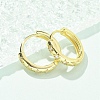 Brass Micro Pave Clear Cubic Zirconia Hoop Earrings EJEW-C122-05G-2