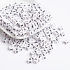 Acrylic Horizontal Hole Letter Beads X-PL37C9308-X-1