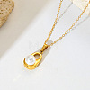 201 Stainless Steel Pendant Necklaces with White Imitation Pearl WGE4224-05-1