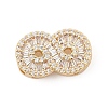 Brass Micro Pave Clear Cubic Zirconia Slide Charms ZIRC-I068-20G-1