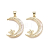 Brass Micro Pave Clear Cubic Zirconia Pendants KK-N254-188G-1