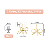 24Pcs 2 Color Brass Stud Earring Findings KK-FH0004-78-2