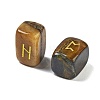 Rectangle Natural Tiger Eye Rune Stones G-Z059-01D-2