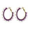 Glass Hoop Earrings EJEW-MZ00827-02-3