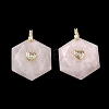 Natural Rose Quartz Faceted Pendants GG-CBA67BD-01G-J-1