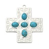 304 Stainless Steel with Dyed Synthetic Turquoise Pendants STAS-G374-05S-17-1