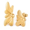 Ion Plating(IP) Butterfly 304 Stainless Steel Stud Earrings Findings EJEW-L272-007G-2