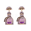 Zinc Alloy Rhinestone Dangle Stud Earrings FS-WG8FD93-08-1