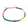 Handmade Polymer Clay Heishi Beads Braided Necklaces NJEW-JN02423-2