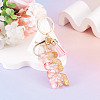 Alloy & Resin Tassel Keychainss AJEW-TADJ0001-20G-06-4