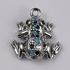Brass Micro Pave Colorful Cubic Zirconia Chrams ZIRC-WH0001-02P-1