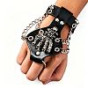 Punk Alloy Skeleton Hand PU Leather Hand Harness WGCFF43-03-1