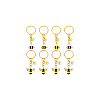 8Pcs 2 Style Alloy & Brass Enamel Keychains KEYC-DC0001-14-6