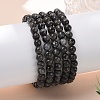 Natural Larvikite Bead Stretch Bracelets BJEW-K212-A-046-2