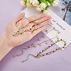 3Pcs 3 Styles Brass Enamel Charm Anklets AJEW-SZ0001-55-6