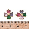 304 Stainless Steel Micro Pave Cubic Zirconia Charms STAS-Z121-43B-G-2