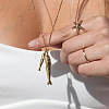Ocean 304 Stainless Steel Double Fish Pendant Necklaces for Women WI5548-3