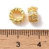 Long-Lasting Plated Brass Micro Pave Clear Cubic Zirconia Beads KK-K381-18A-G02-2
