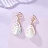 Teardrop Natural Keshi Pearl Dangle Earrings EJEW-JE06977-1