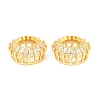 Crown Brass Clear Cubic Zirconia European Beads KK-B186-10G-1