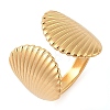 Ion Plating(IP) 304 Stainless Steel Shell Shape Open Cuff Rings for Women RJEW-Z057-02G-1