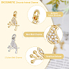 12Pcs 2 Colors Brass Micro Pave Clear Cubic Zirconia Charms FIND-DC0003-27-3