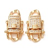 Brass Micro Pave Cubic Zirconia Twister Clasps CU-K002-20G-1