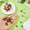 100Pcs 10 Colors Natural Mixed Gemstone Pendants PALLOY-FH00206-3