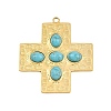 Bohemian Style 304 Stainless Steel with Synthetic Turquoise Pendants STAS-G381-02G-06-1
