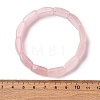 Natural Rose Quartz Bead Stretch Bracelets for Women Men BJEW-C097-02A-13-3