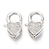 Brass Micro Pave Cubic Zirconia Lobster Claw Clasps X-ZIRC-O038-26P-1