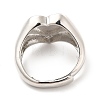 Rack Plating Brass Heart Singet Adjustable Ring for Women RJEW-E064-02P-3