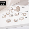 10Pcs Alloy Finger Rings Sets WG7802C-22-3