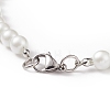 Glass Pearl Round Beaded Necklace for Men Women NJEW-JN03923-01-5