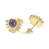 Natural Amethyst Stud Earrings EJEW-K288-01G-02-2