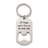 Father's Day Gift 201 Stainless Steel Oval with Word Bottle Opener Keychains KEYC-E040-02P-01-1