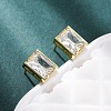 Brass Micro Pave Clear Cubic Zirconia Stud Earrings EJEW-C174-02D-G-2