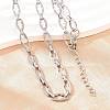 304 Stainless Steel Cross Link Chain Bracelet & Necklace Jewelry Sets SJEW-L199-07P-2