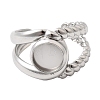 304 Stainless Steel Cuff Ring Components STAS-P454-01A-P-2