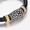 Braided Leather Cord Bracelets BJEW-H560-33-2