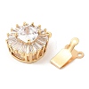 Brass Micro Pave Clear Cubic Zirconia Box Clasps KK-E052-01A-G01-3