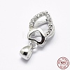 Anti-Tarnish Rhodium Plated 925 Sterling Silver Micro Pave Cubic Zirconia Pendant Bails STER-E053-14P-4