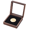 Square Wooden Single Coin Presentation Boxes CON-WH0086-101-1