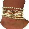 Alloy Chain Anklets Sets for Women WG886AF-06-1