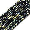 AB Color Plated Transparent Glass Beads Strands GLAA-G127-01D-1