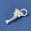 Brass Micro Pave Clear Cubic Zirconia Charms KK-D110-08A-S-2