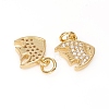 Brass Micro Pave Cubic Zirconia Pendants ZIRC-G167-04G-3