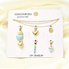 Synthetic Turquoise & Shell & Enamel Heart Pendant & Necklaces & Bracelets Sets SJEW-Q002-05G-1