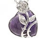 Valentine's Day Theme Natural Amethyst Pendants PW-WG95847-01-1